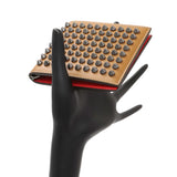 Christian Louboutin Tan Calfskin Spiked Bill Clip Wallet Accessories Christian Louboutin