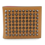 Christian Louboutin Tan Calfskin Spiked Bill Clip Wallet Accessories Christian Louboutin