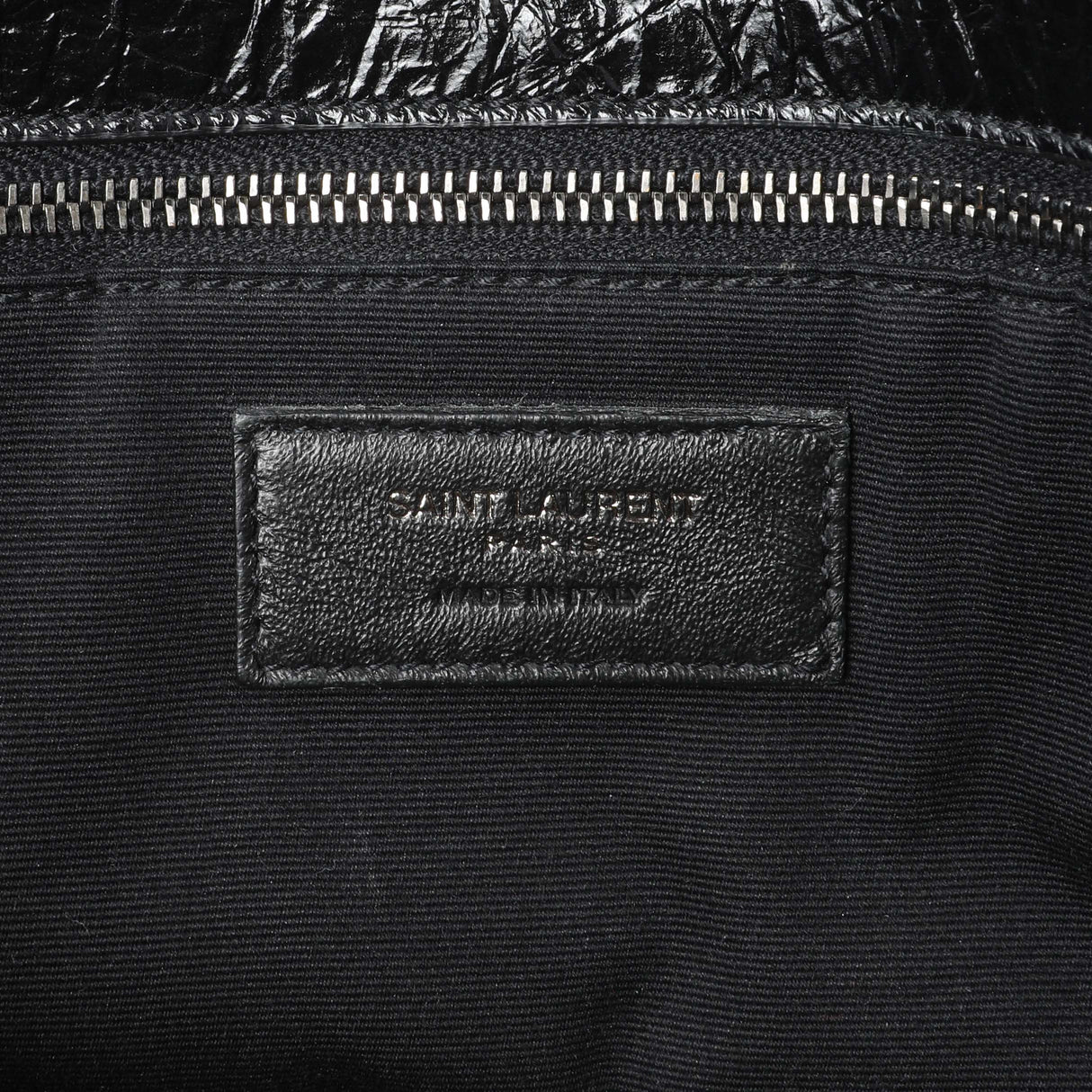 Saint Laurent Black Crinkled Calfskin Matelasse Monogram Large Niki Chain Satchel Handbags Saint Laurent