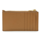 Saint Laurent Brown Grain De Poudre Matelasse Chevron Monogram Fragments Zippered Card Case Accessories Saint Laurent