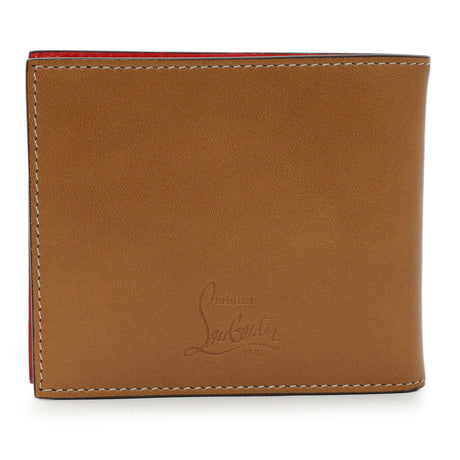 Christian Louboutin Tan Calfskin Spiked Bill Clip Wallet Accessories Christian Louboutin