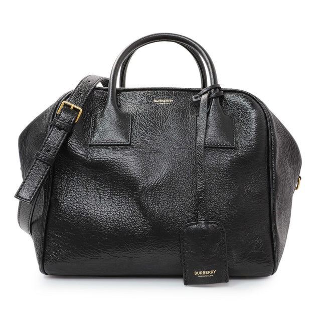 Burberry Black Patent Cube Bowling Bag Handbags Burberry