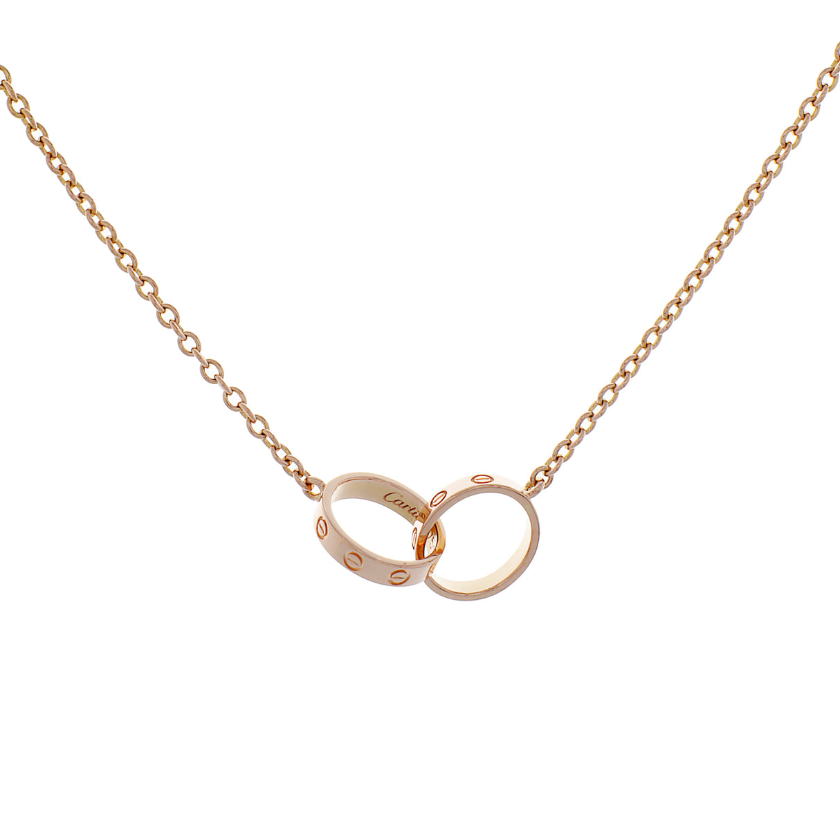 Cartier 18K Rose Gold Interlocking Love Necklace