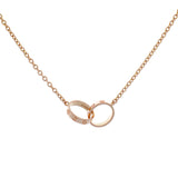 Cartier 18K Rose Gold Interlocking Love Necklace