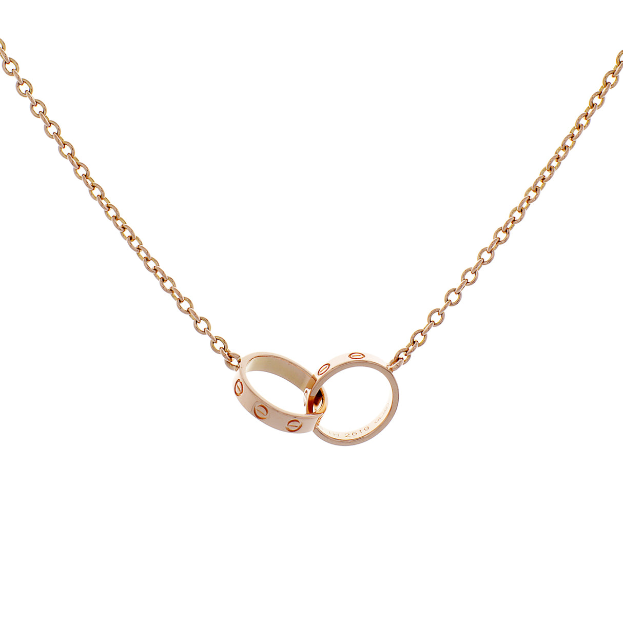 Cartier 18K Rose Gold Interlocking Love Necklace