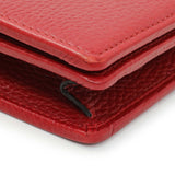 Gucci Hibiscus Red Dollar Calfskin Mini GG Marmont Chain Wallet Handbags Gucci