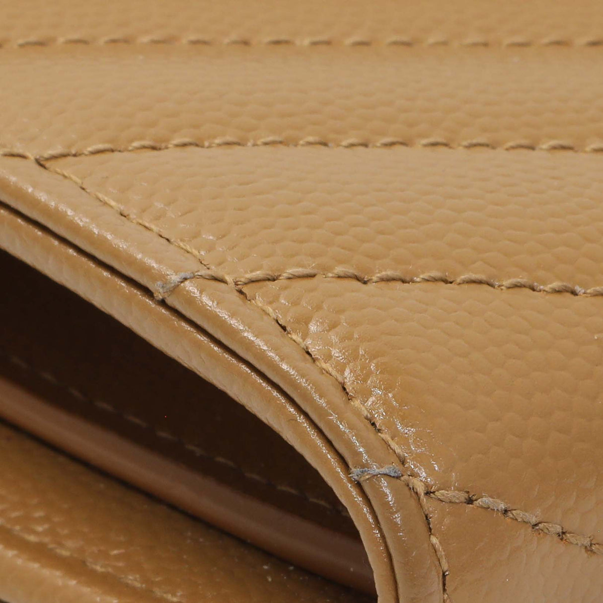 Saint Laurent Brown Grain De Poudre Matelasse Chevron Monogram Flap Wallet Accessories Saint Laurent