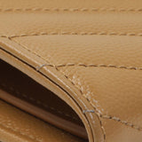 Saint Laurent Brown Grain De Poudre Matelasse Chevron Monogram Flap Wallet Accessories Saint Laurent