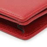 Gucci Hibiscus Red Dollar Calfskin Mini GG Marmont Chain Wallet Handbags Gucci