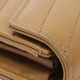 Saint Laurent Brown Grain De Poudre Matelasse Chevron Monogram Flap Wallet Accessories Saint Laurent
