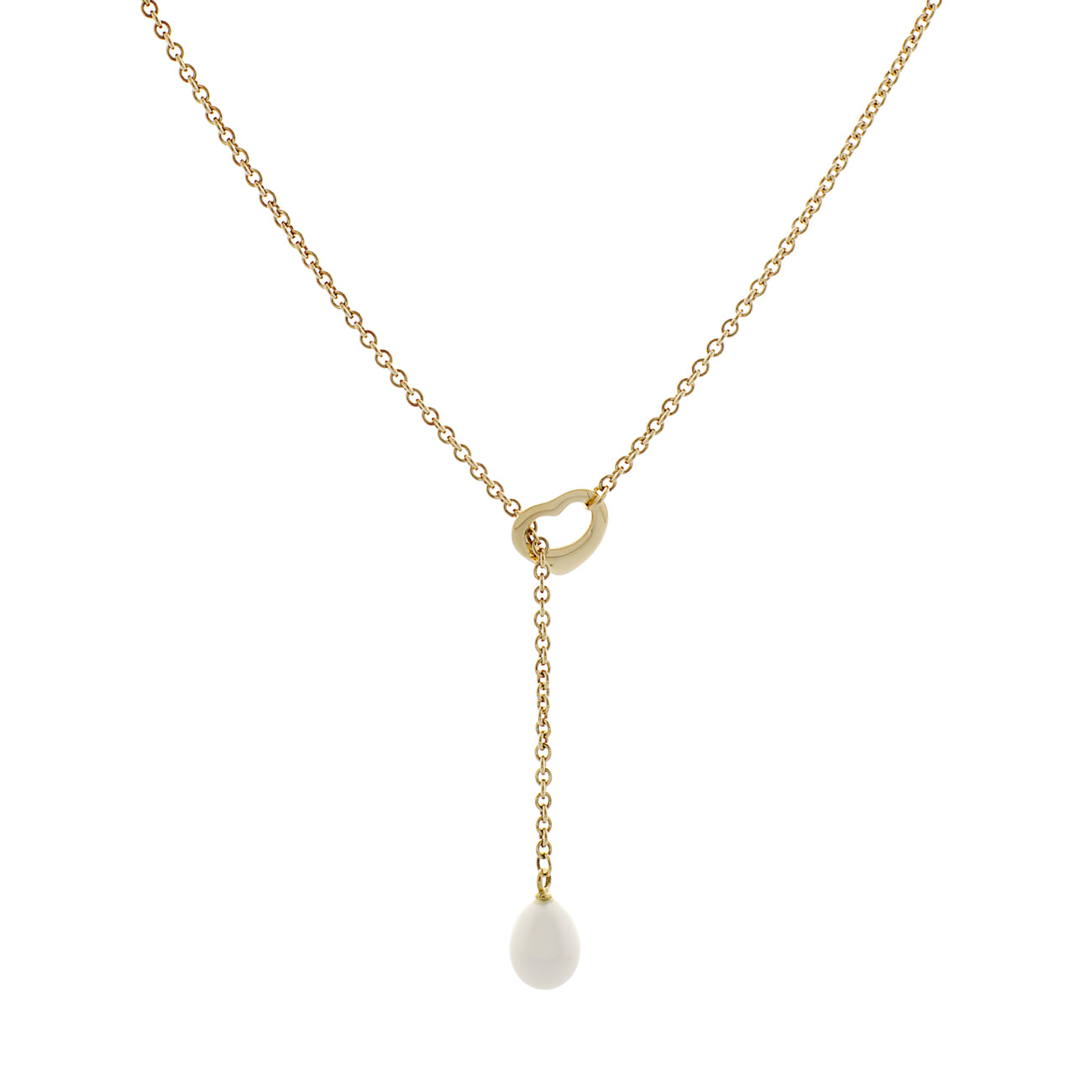 Tiffany & Co. 18K Yellow Gold Open Heart Lariat Necklace – Modaselle