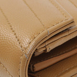 Saint Laurent Brown Grain De Poudre Matelasse Chevron Monogram Flap Wallet Accessories Saint Laurent