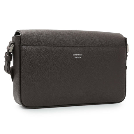 Ferragamo Brown Double Gancini Messenger Bag Handbags Salvatore Ferragamo