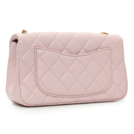 Chanel Light Pink Lambskin Rectangular Pearl Crush Handbags Chanel