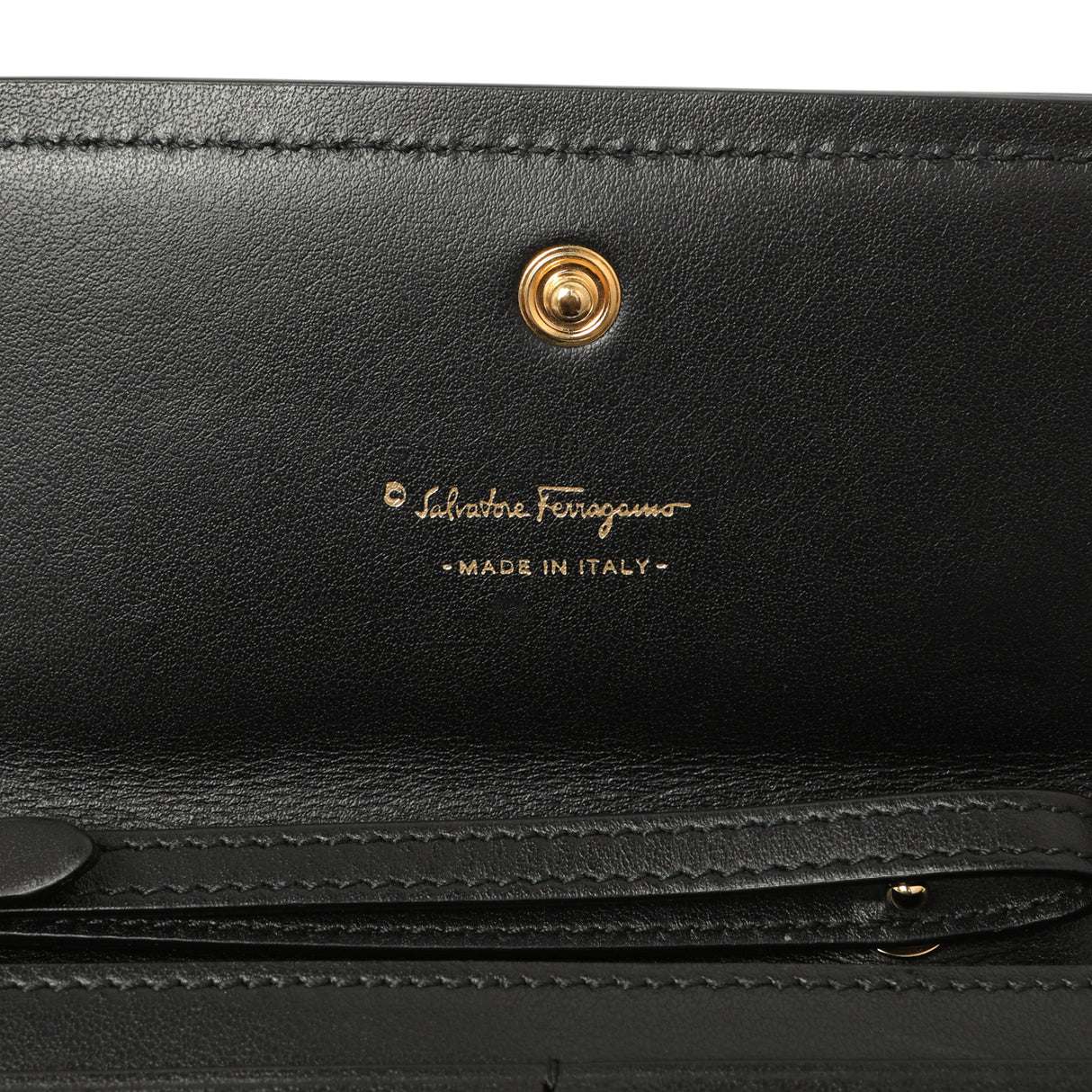 Salvatore Ferragamo Black Calfskin Vara Bow Wallet