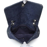 Chanel Blue Iridescent Calfskin Bubble Flap Handbags Chanel