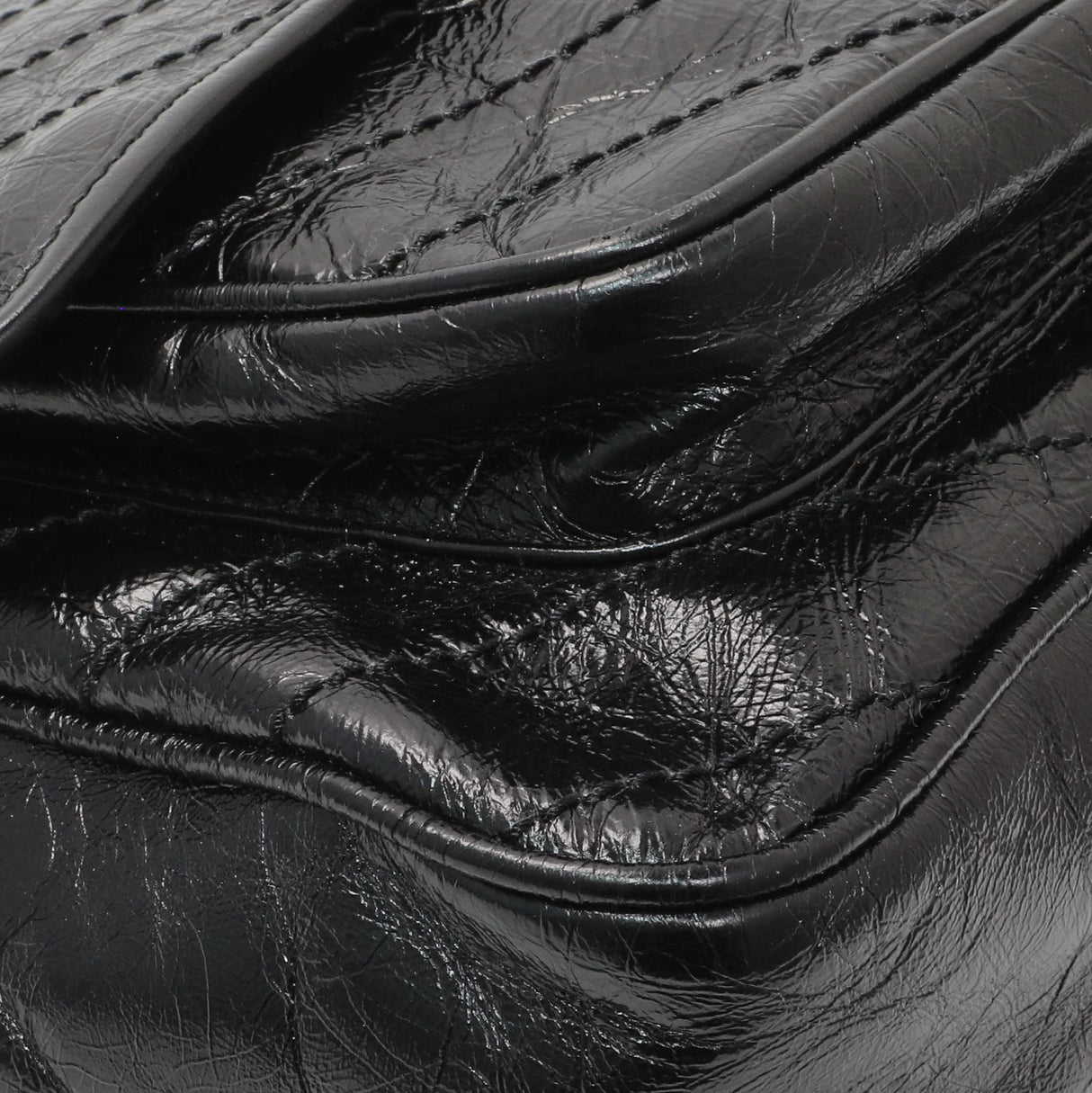 Saint Laurent Black Crinkled Calfskin Matelasse Monogram Large Niki Chain Satchel Handbags Saint Laurent