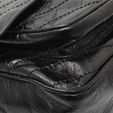 Saint Laurent Black Crinkled Calfskin Matelasse Monogram Large Niki Chain Satchel Handbags Saint Laurent