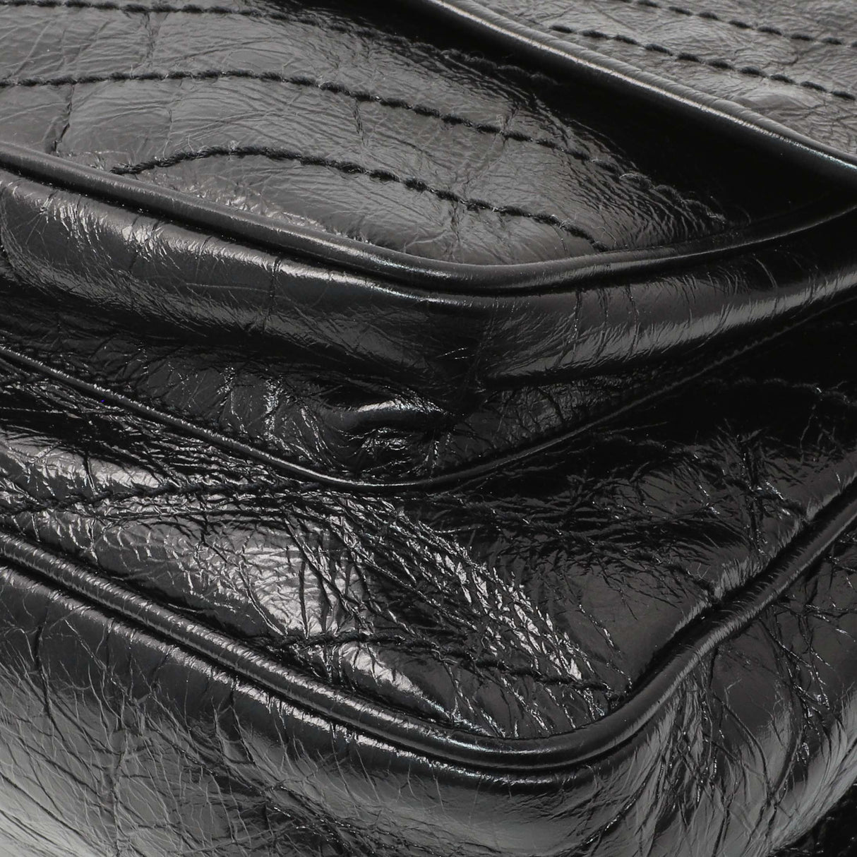 Saint Laurent Black Crinkled Calfskin Matelasse Monogram Large Niki Chain Satchel Handbags Saint Laurent