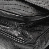 Saint Laurent Black Crinkled Calfskin Matelasse Monogram Large Niki Chain Satchel Handbags Saint Laurent