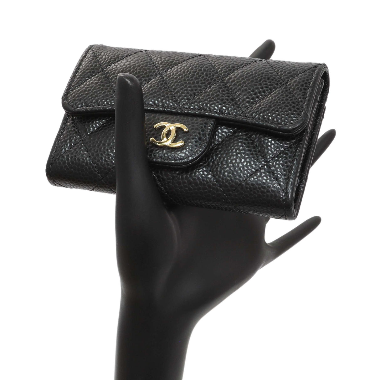 Chanel Black Caviar Quilted Flap Card Holder Wallet Accessories Chanel