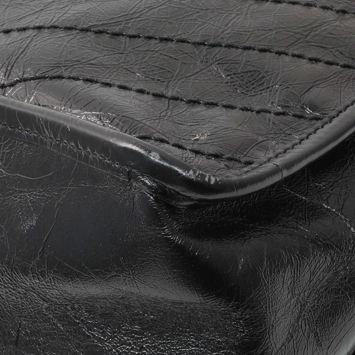 Saint Laurent Black Crinkled Calfskin Matelasse Monogram Large Niki Chain Satchel Handbags Saint Laurent