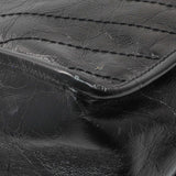 Saint Laurent Black Crinkled Calfskin Matelasse Monogram Large Niki Chain Satchel Handbags Saint Laurent