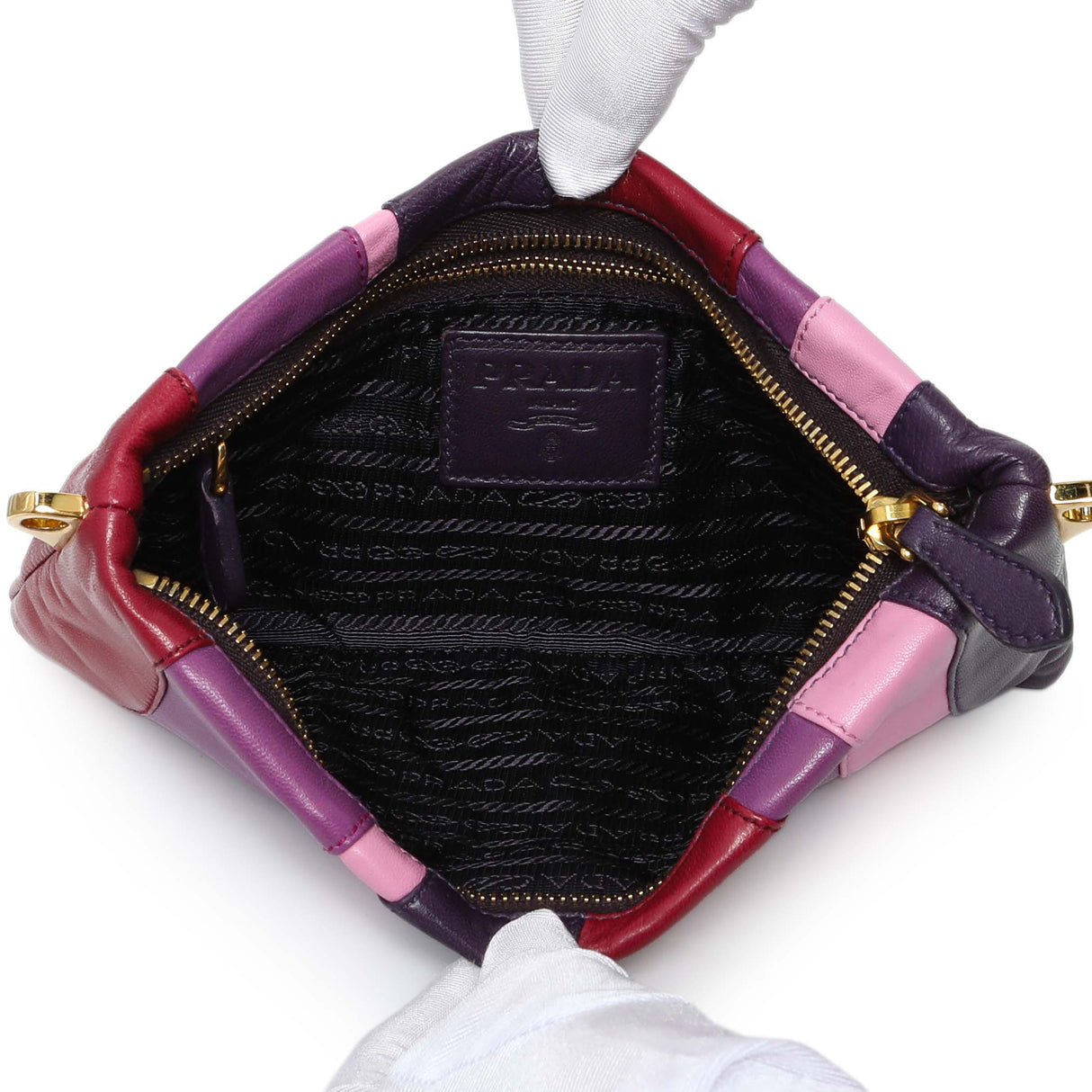 Prada Multicolor Nappa Stripes Clutch Handbags Prada