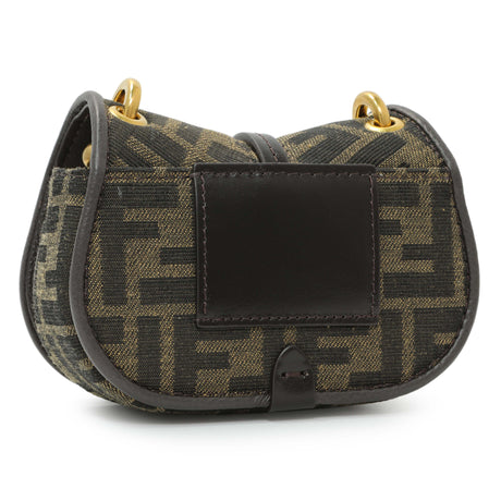 Fendi Tobacco Jacquard Vitello Cher Cuoio FF 1974 Nano C'mon