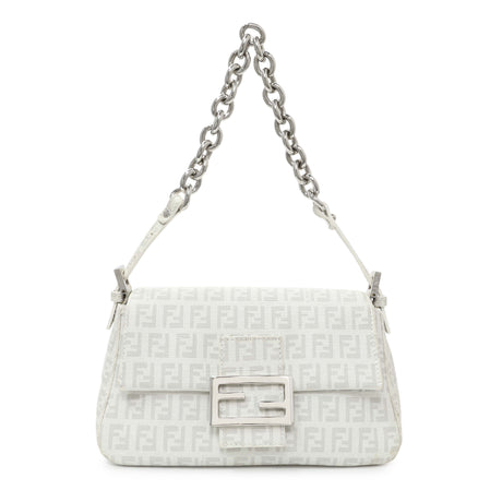 Fendi White Mini Mama Baguette Handbags Fendi