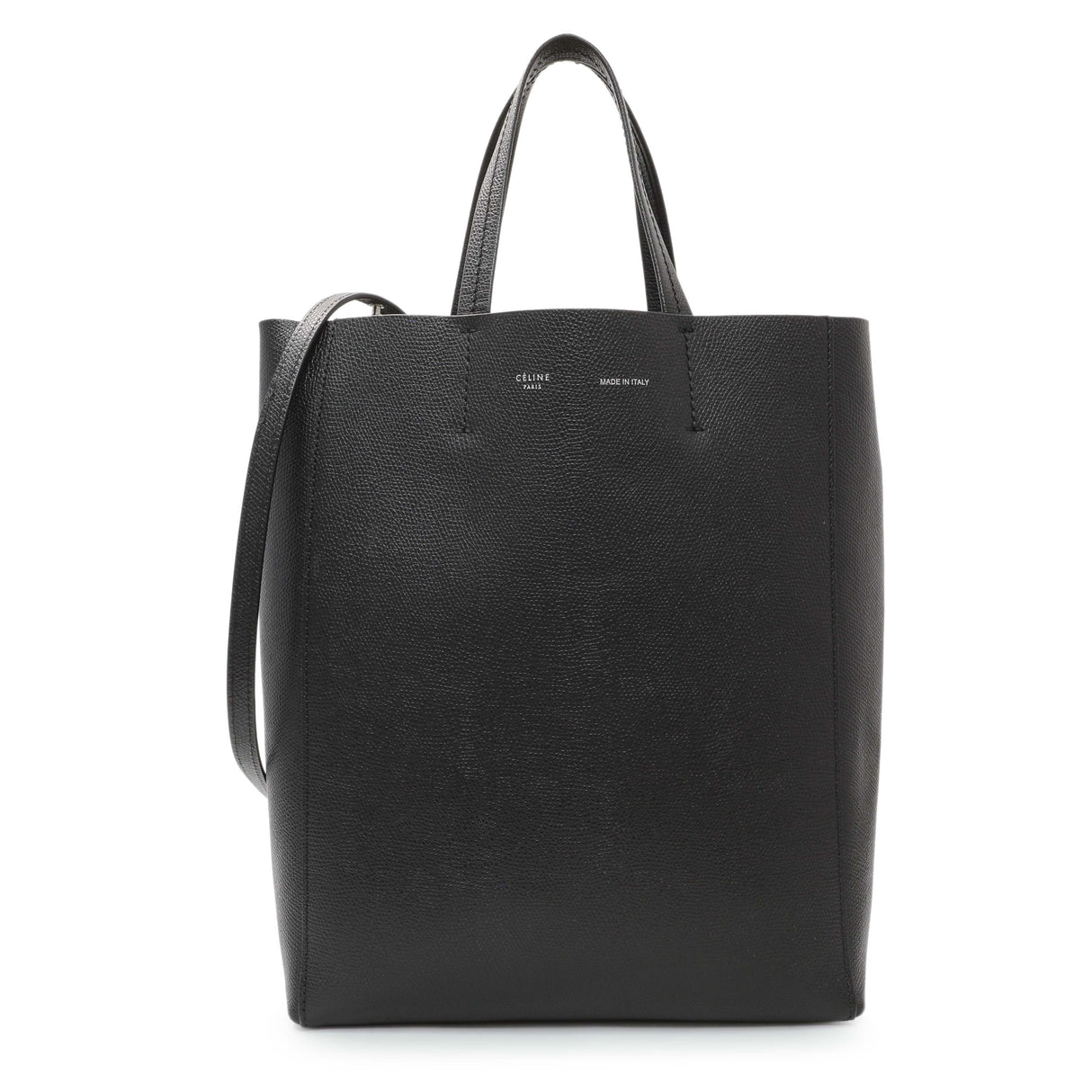 Celine Black Grained Calfskin Small Vertical Cabas Handbags Celine