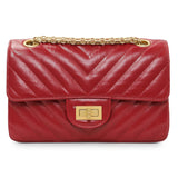Chanel Dark Red Aged Calfskin Chevron Quilted 2.55 Reissue 224 Handbags Chanel