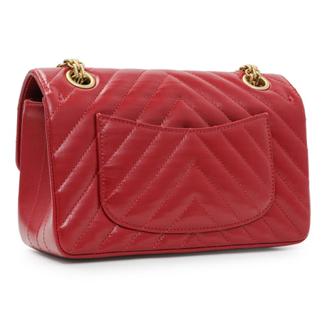 Chanel Dark Red Aged Calfskin Chevron Quilted 2.55 Reissue 224 Handbags Chanel