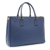 Prada Blue Saffiano Medium Galleria Double Zip Tote Handbags Prada