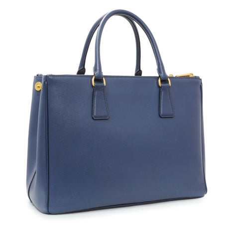 Prada Blue Saffiano Medium Galleria Double Zip Tote Handbags Prada