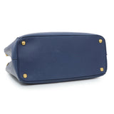 Prada Blue Saffiano Medium Galleria Double Zip Tote Handbags Prada