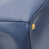 Prada Blue Saffiano Medium Galleria Double Zip Tote Handbags Prada