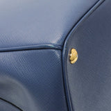 Prada Blue Saffiano Medium Galleria Double Zip Tote Handbags Prada
