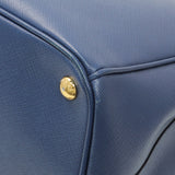 Prada Blue Saffiano Medium Galleria Double Zip Tote Handbags Prada