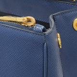 Prada Blue Saffiano Medium Galleria Double Zip Tote Handbags Prada