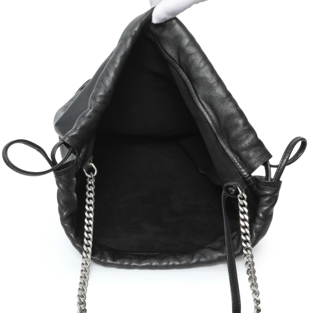 Saint Laurent Black Lambskin Teddy Bucket Bag Handbags Saint Laurent