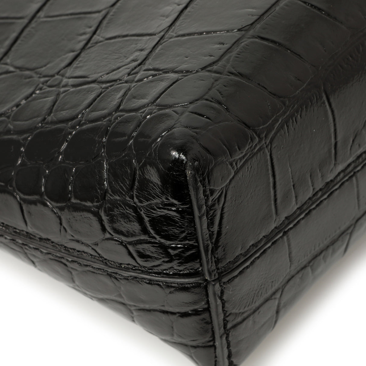 Burberry Black Crocodile Embossed Small Society Clutch