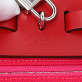Hermes Rose Mexico Rouge Piment Toile Militaire Vache Hunter Laque Herbag Zip Retourne 31 PM Handbags Hermes