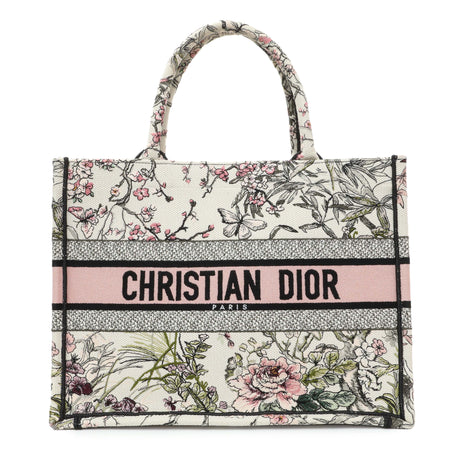 8 items⬆️Christian Dior Pink White Floral Embroidered Medium Book Tote Modaselle