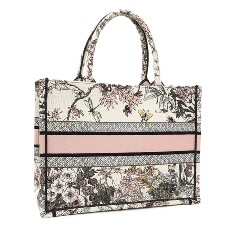 8 items⬆️Christian Dior Pink White Floral Embroidered Medium Book Tote Modaselle