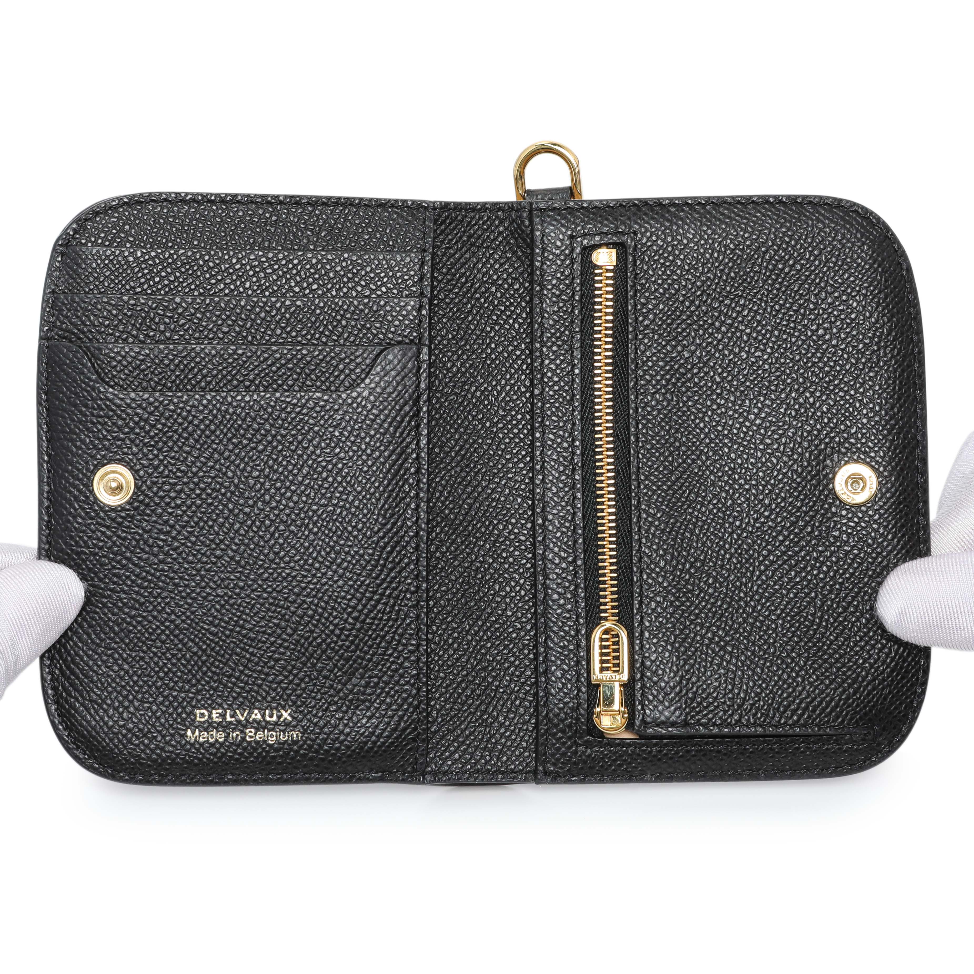 Delvaux Black Calfskin Vagabond Compact Wallet – Modaselle