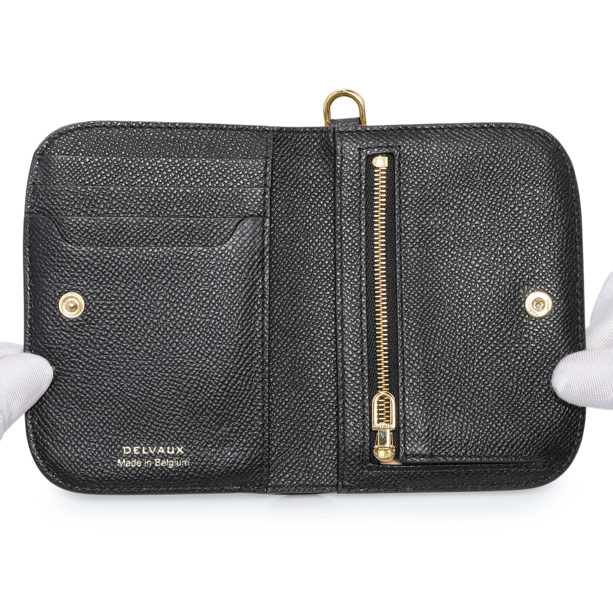 Delvaux Black Calfskin Vagabond Compact Wallet Accessories Delvaux