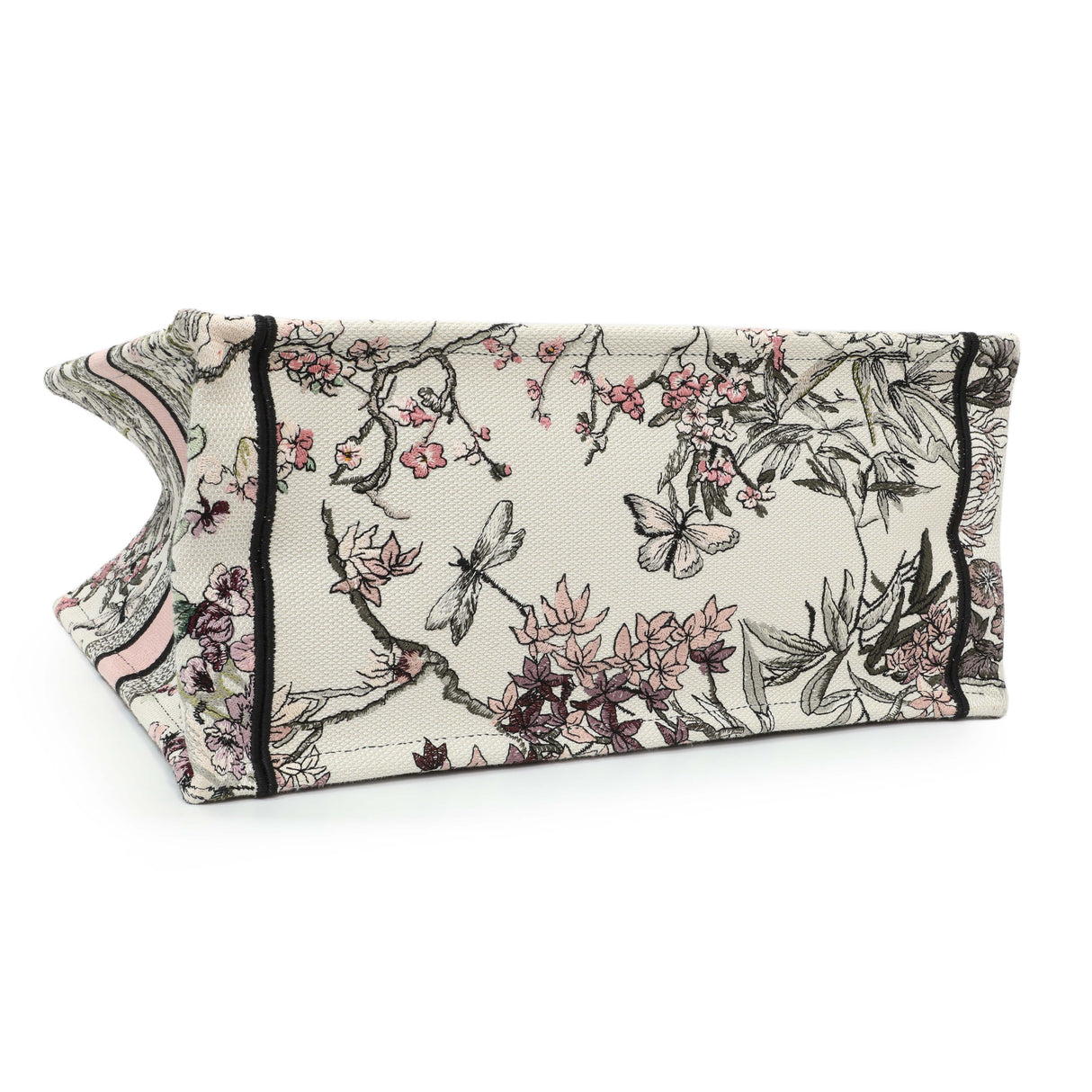 8 items⬆️Christian Dior Pink White Floral Embroidered Medium Book Tote Modaselle