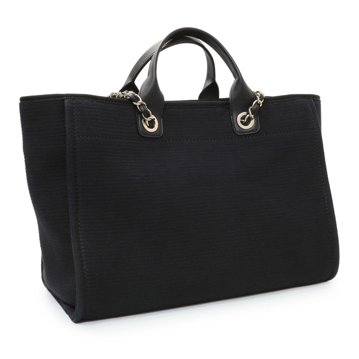 Chanel Black Mixed Fibers Medium Deauville Tote Handbags Modaselle