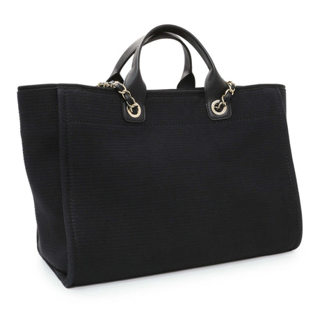 Chanel Black Mixed Fibers Medium Deauville Tote Handbags Modaselle